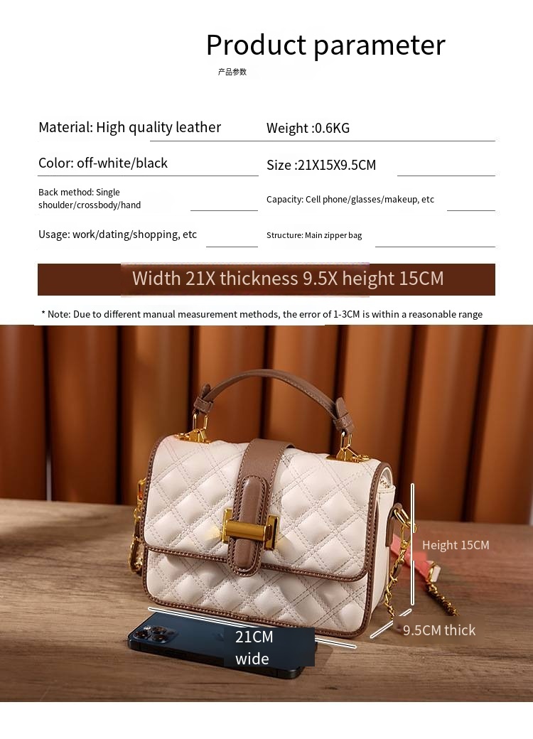 2025 New Summer Womens Light Luxury Quilted Crossbody Handbag